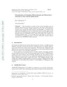 visualization of complex observational and theoretical datasets in the virtual observatory