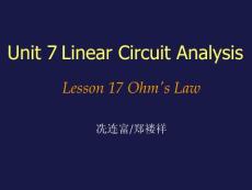 Lesson 17 Ohm´s Law