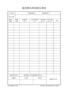 沉降觀測(cè)反饋表