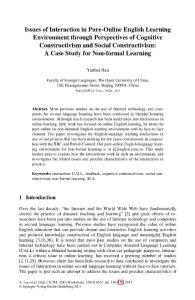 Issues of Interaction in Pure-Online English Learning Environment through Perspectives of Cognitive Constructivism and Social Constructivism: A Case Study for Non-Formal Learning