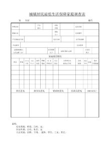城鎮(zhèn)居民最低生活保障家庭調(diào)查表