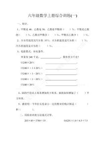 六年級(jí)數(shù)學(xué)上冊(cè)綜合訓(xùn)練(一)